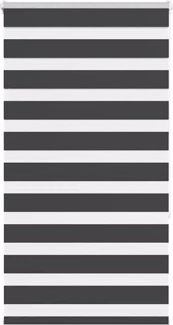 Berkfield Home Black Zebra Day and Night Blind in Polyester, W: 70 cm, H: 150 cm