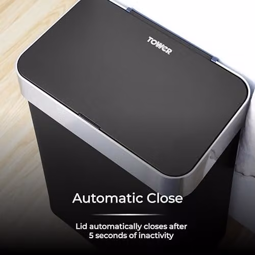 Tower Compact Sensor Bin, Large 60L, Black – 6