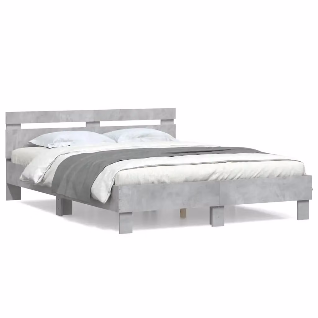 Berkfield Home Bed Frame in Concrete Grey, W: 140 cm, L: 200 cm – 2