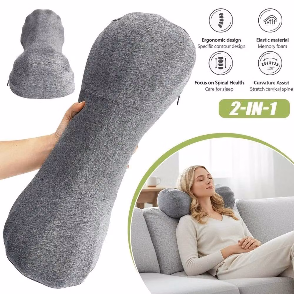 SPETLEK Ergonomic Contoured Memory Foam Neck Support Pillow in Grey – 4