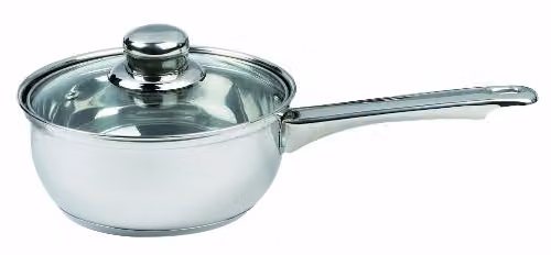 Sabichi Essential Stainless Steel Saucepan with Glass Lid, Silver, 1.5 l, 18 cm