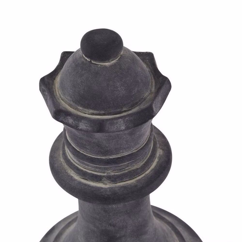 Lemon Pavilion Furniture and Decor Amalfi Queen Chess Piece in Grey Ceramic, W: 16 cm, D: 16 cm, H: 29 cm – 2
