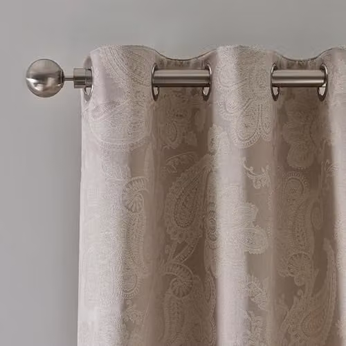 Catherine Lansfield Opulent Jacquard Lined Eyelet Curtains, Gold, W: 168 cm, H: 229 cm