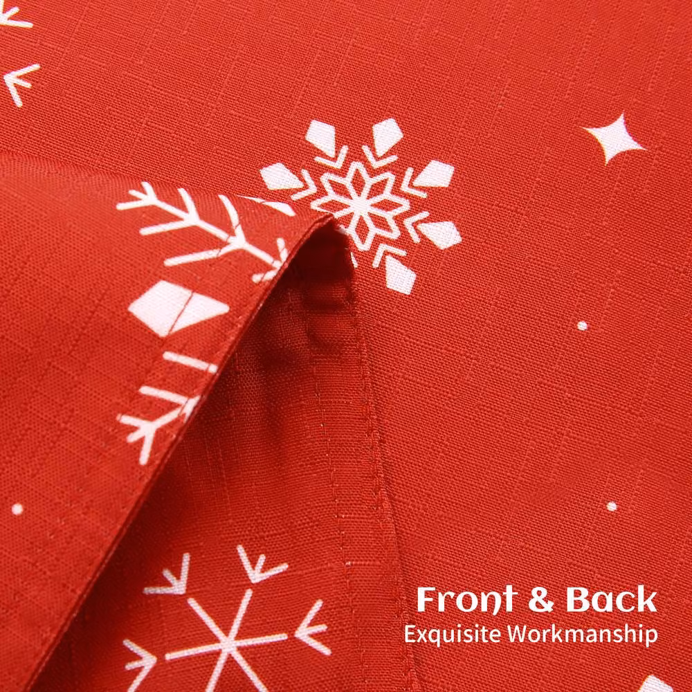 London Boutique Christmas Snowflake Tablecloth in Red, White and Green, W/D/H: 33.02 x 33.02 x 137.16 cm – 3