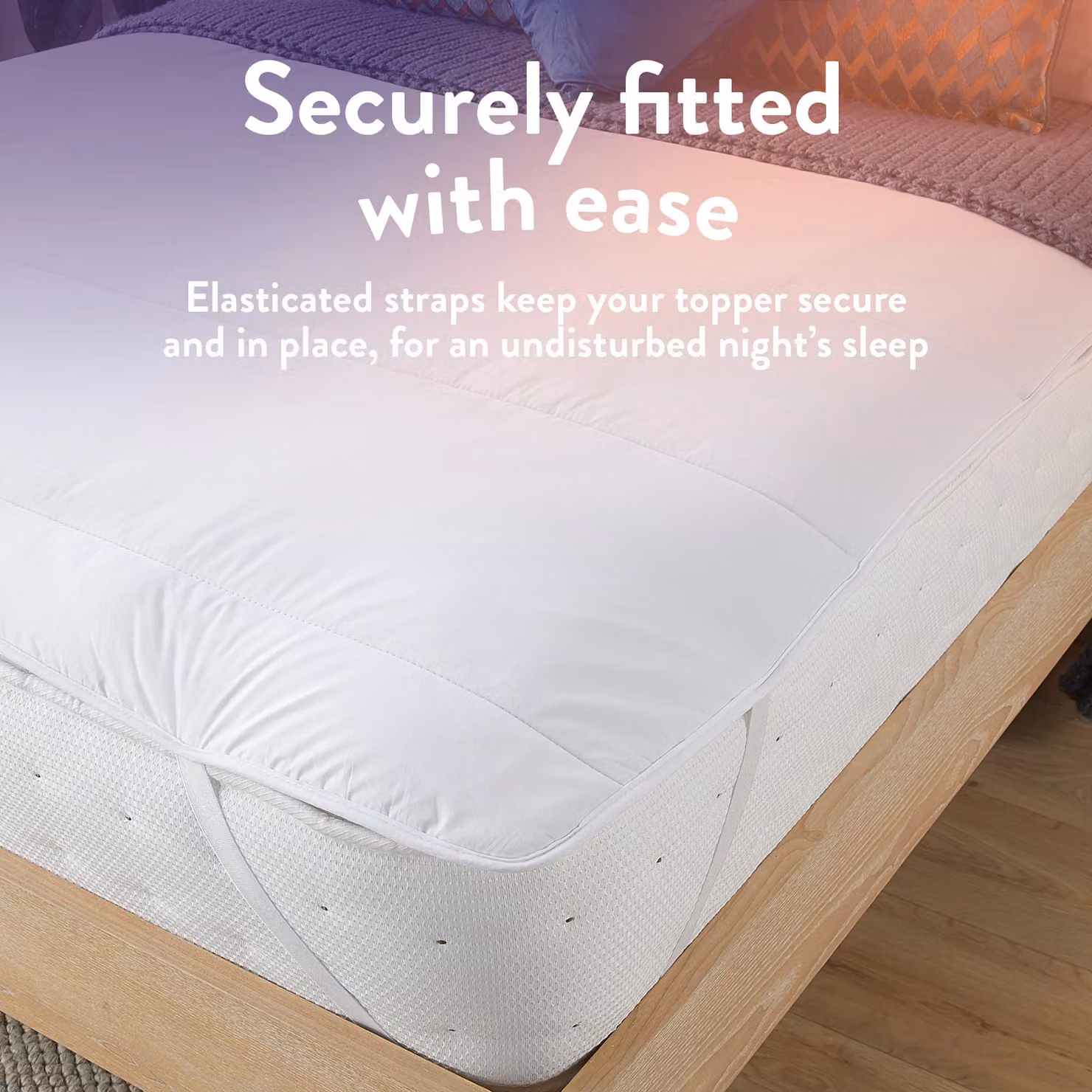 Slumberdown Wonderful New Wool Mattress Topper in White, Super King, W: 200 cm x D: 200 cm – 3