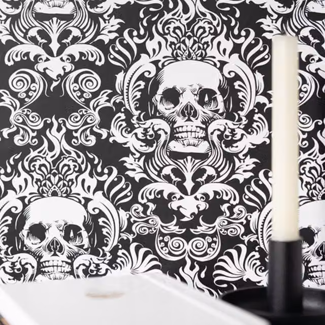 Fieri Black Nu Self Adhesive Wallpaper in Black
