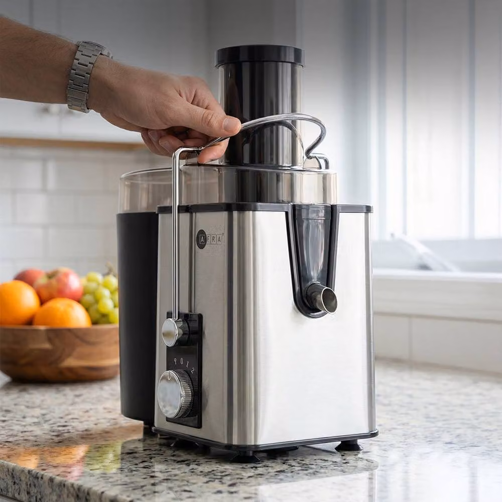 AFRA 400W Centrifugal Juicer with 2 Speed and Pulse Functions, 1L Capacity, Silver – 6
