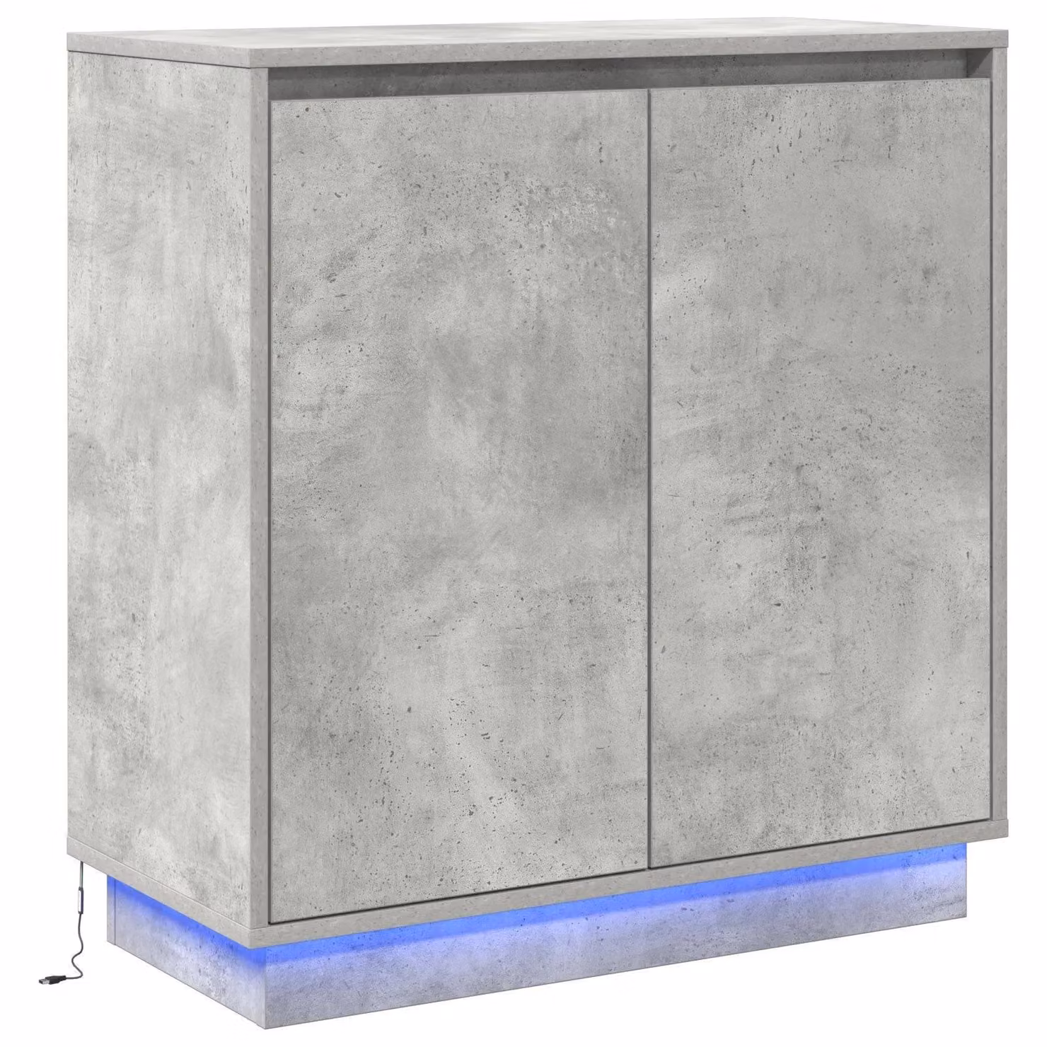 Berkfield Home Modern Concrete Grey Bedside Table with Integrated Lighting