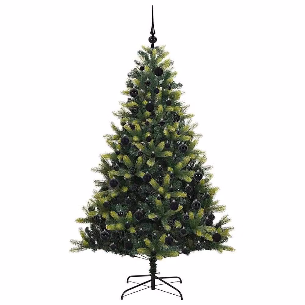 Berkfield Home Artificial Hinged Christmas Tree with 300 LEDs, Green, Height: 180 cm – 3