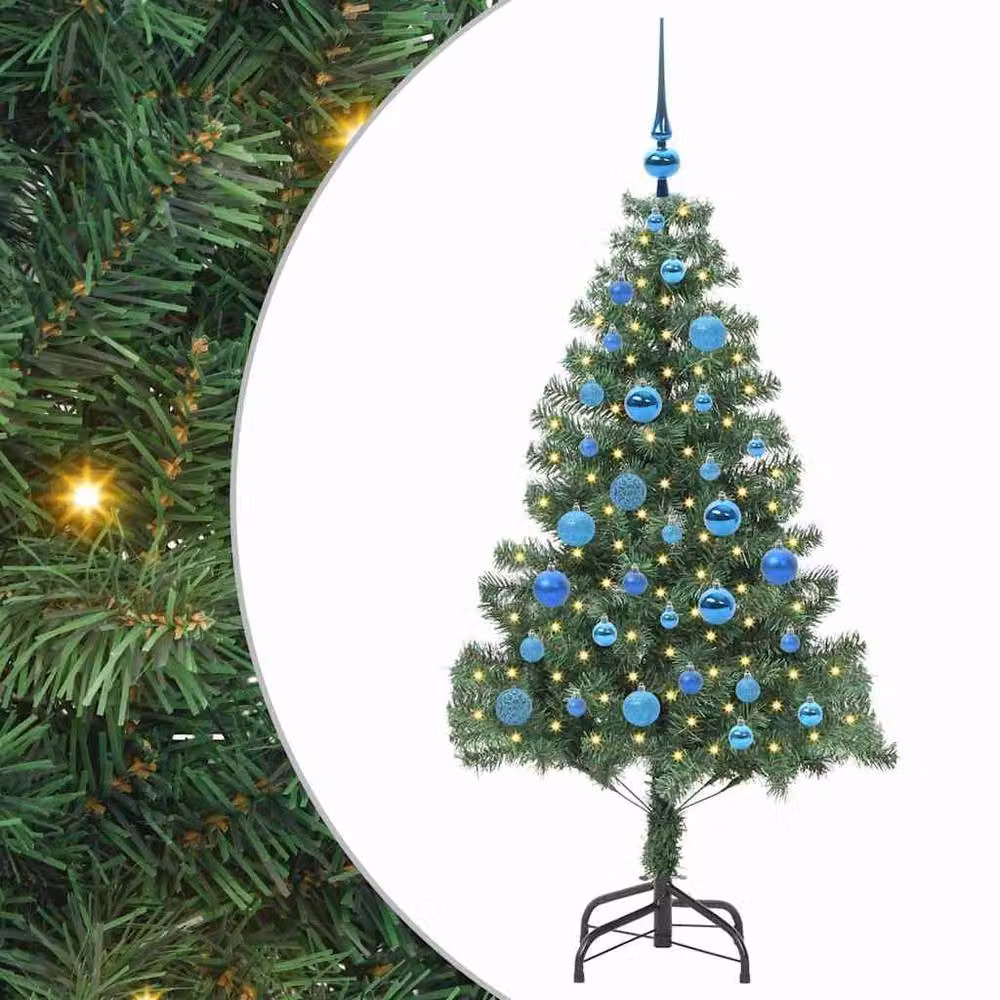 Berkfield Home Lush Green PVC Christmas Tree with 150 LEDs and Stand, Height: 150 cm – 3