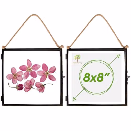 Nicola Spring Pack of 2 Black Metal Hanging Square Photo Frames, 20 x 20 cm – 1