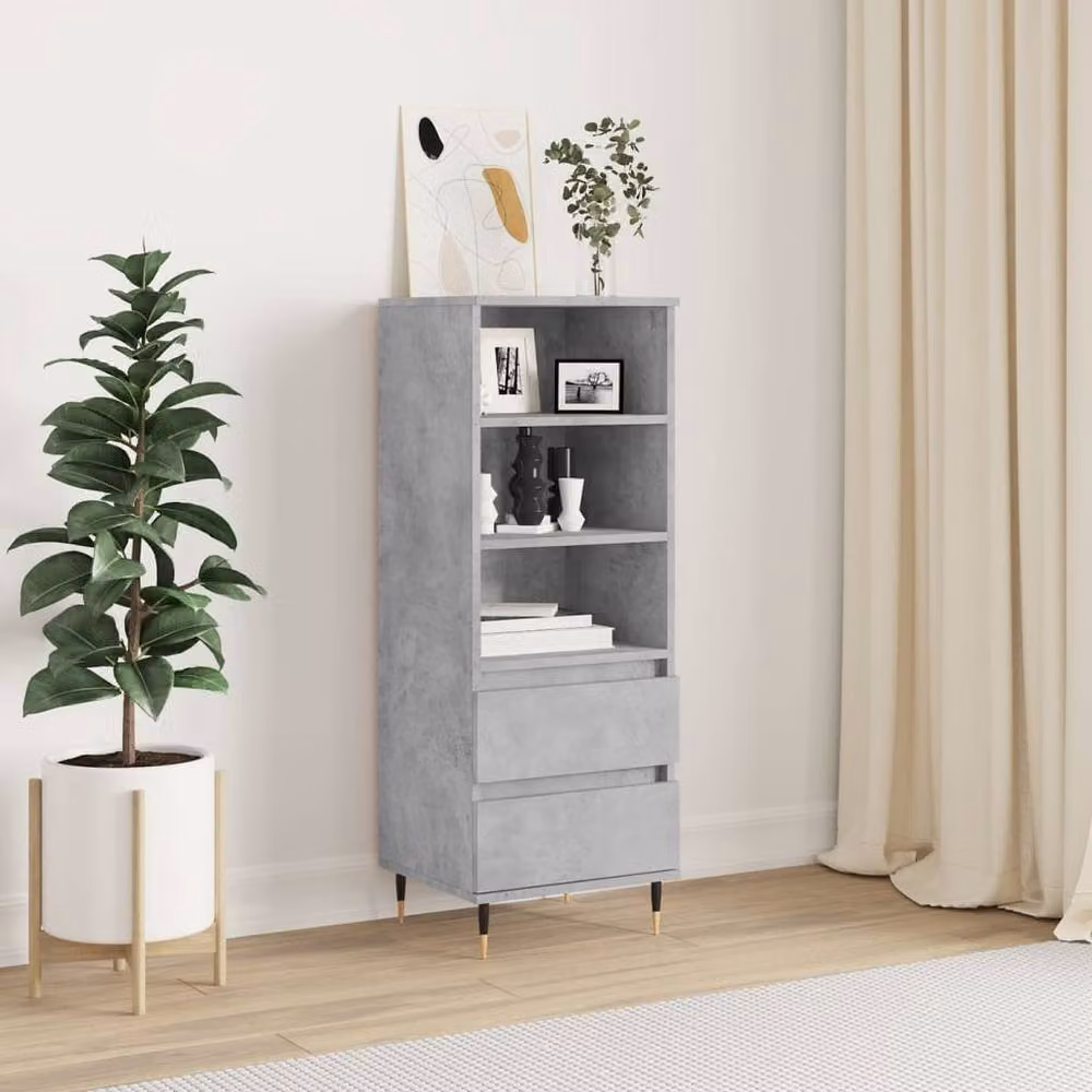 Berkfield Home Industrial Highboard in Concrete Grey, W/D/H: 40 x 36 x 110 cm – 2