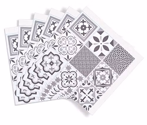 d-c-fix Oriental Tiles Self-Adhesive PVC Wall Tiles, Grey, 6 Pack (0.67 sqm) – 1