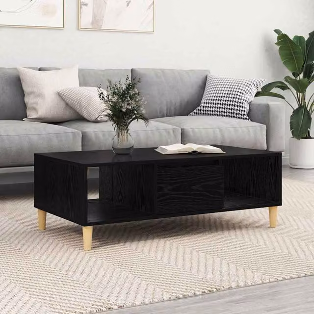 Berkfield Modern Living Room Storage Unit with Door in Black Oak Engineered Wood