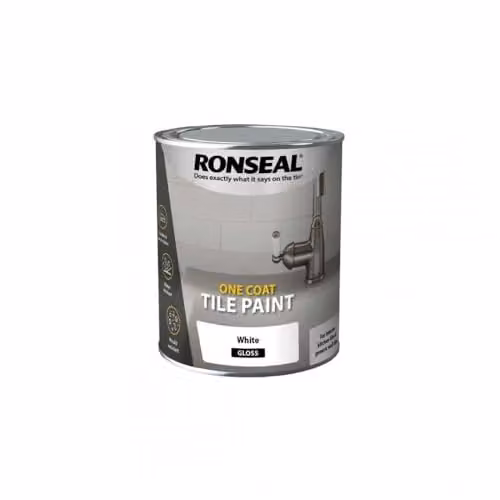 Ronseal One Coat Tile Paint White Gloss 750ml – 3