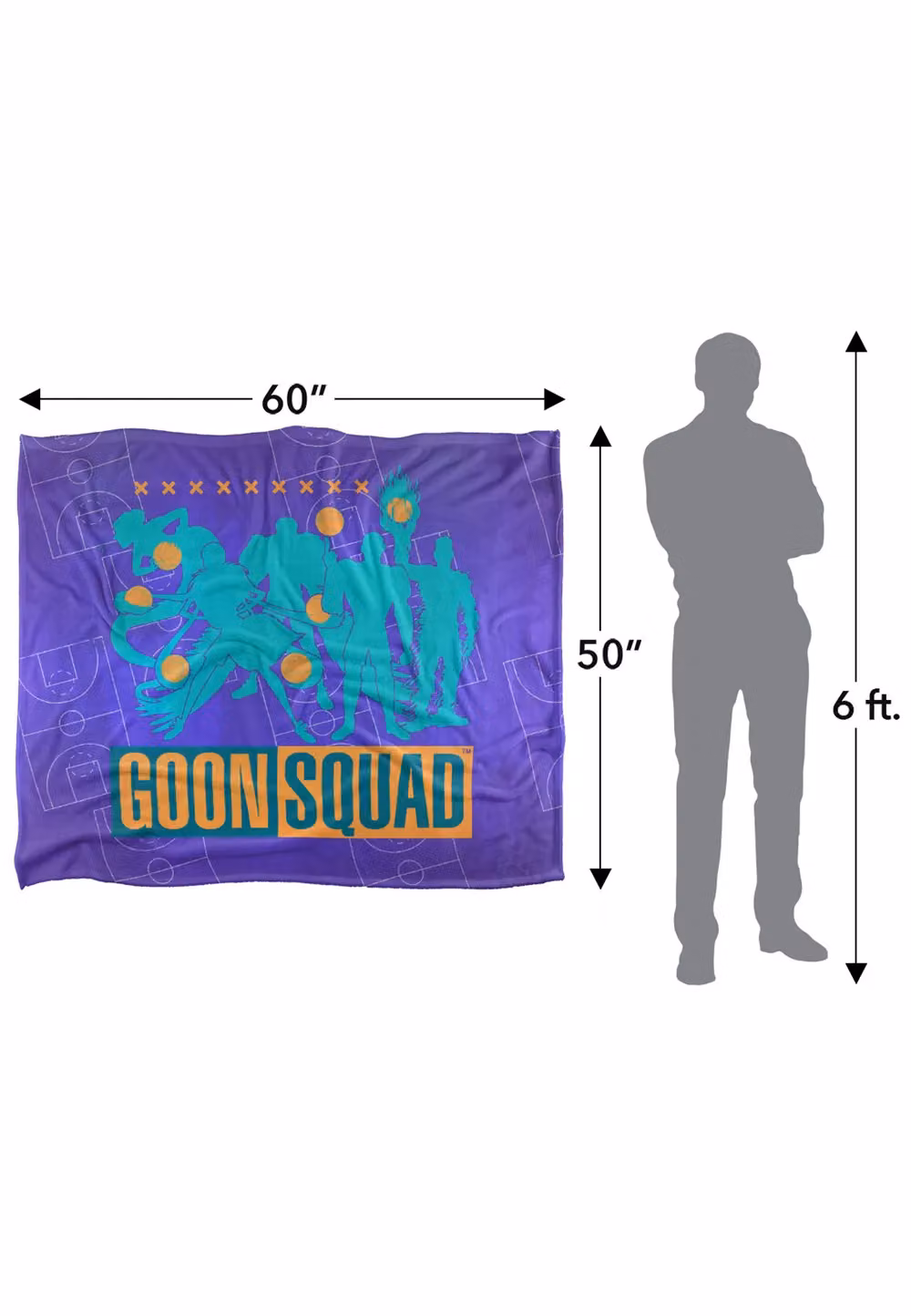 Warner Brothers Space Jam 2 Silky Touch Super Soft Throw Blanket, White and Multicolour, W: 152 cm, D: 127 cm – 3