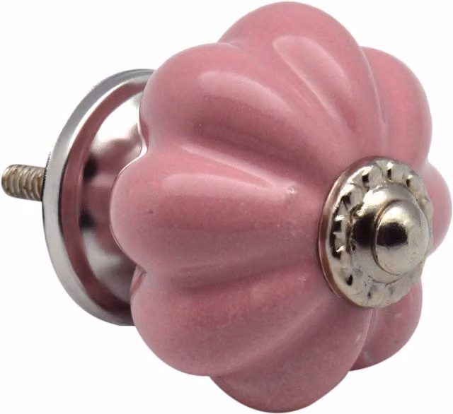 Nicola Spring Polished Pink Ceramic Cabinet Knobs, Pack of 12