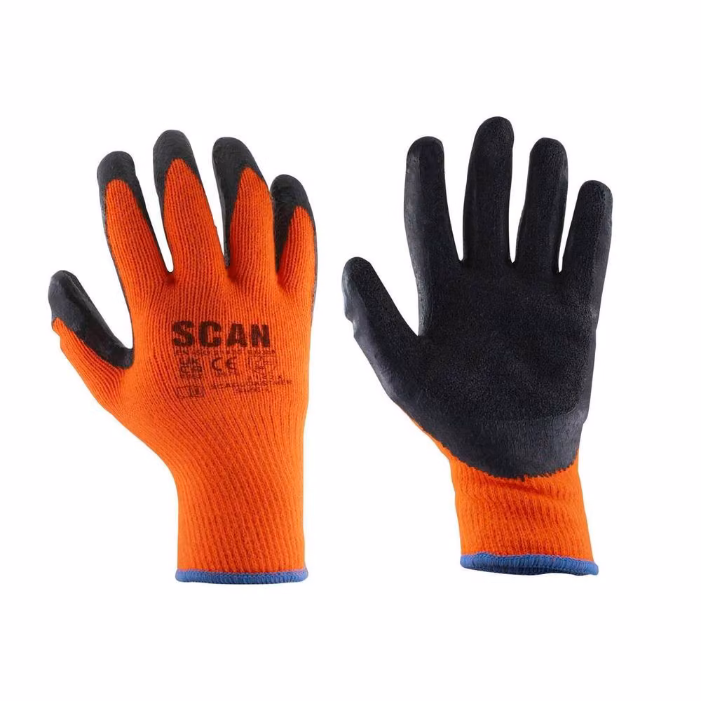 Scan Thermal Latex Coated Gloves, Black and Orange, Size XL (Pack of 5) – 2