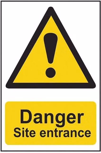 Scan Danger Site Entrance Multicolour PVC Sign W: 40 cm, H: 60 cm