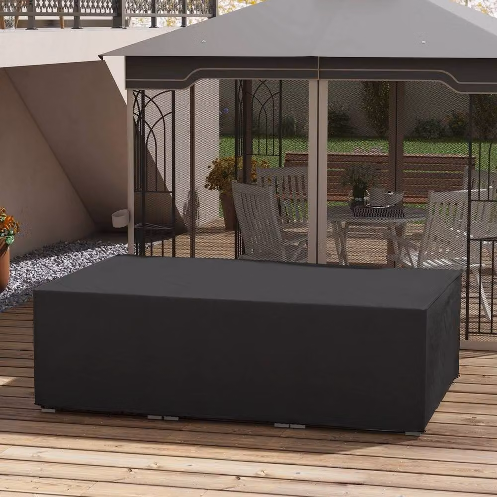 NESTLUNE Waterproof Outdoor Sofa Garden Furniture Cover in Black, W/D/H: 100 x 15 x 15 cm – 3