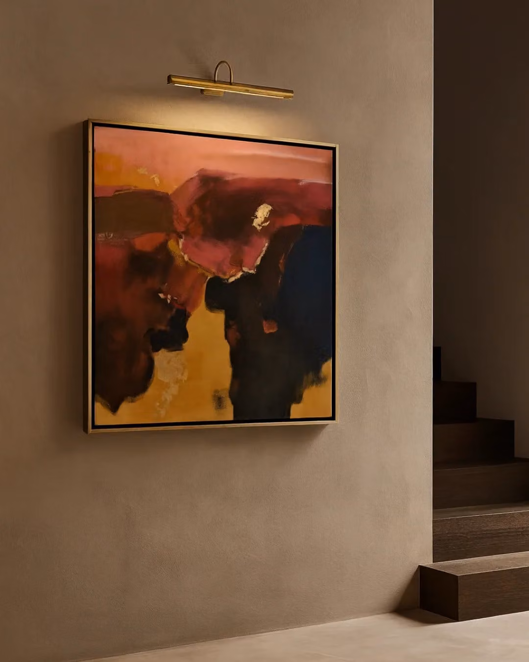 Tommy Franks Antica Abstract Oil Painting Reproduction on Canvas in Gold and Multicolour