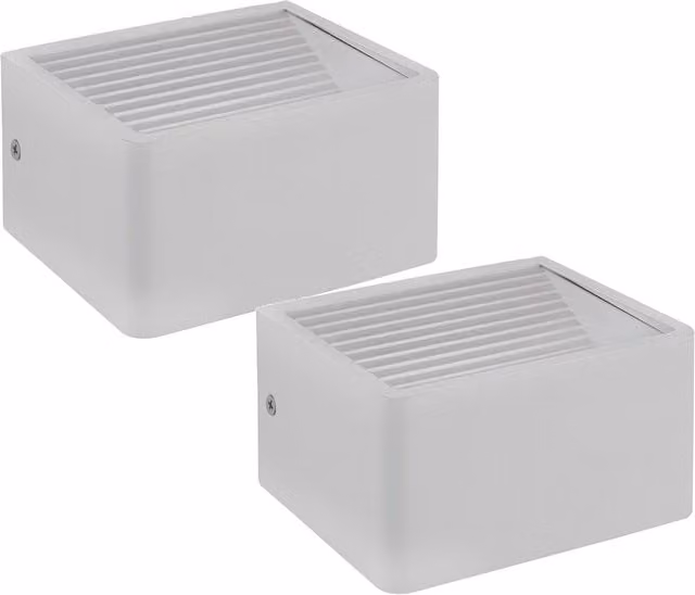 Loops 2 Pack White Aluminium IP44 Outdoor LED Wall Light