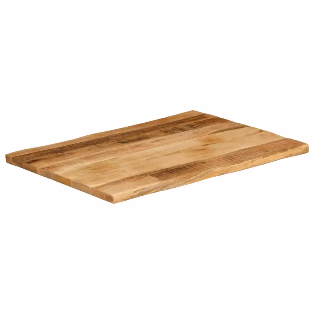 Berkfield Home Table Top Live Edge Solid Wood Rough Mango in Brown W/D/H: 80 x 60 x 3.8 cm – 2