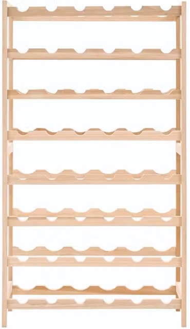 Berkfield Home Sturdy Cedar Wood Wine Rack in Beige, H 102 x W 28 x D 28 cm