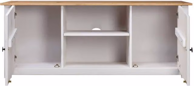 Berkfield Home Panama Range White Solid Pine Wood TV Cabinet W/D/H: 120 x 40 x 50 cm