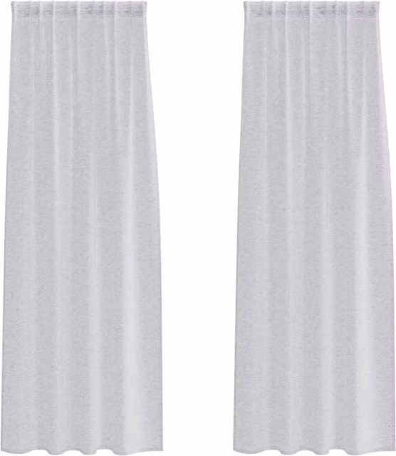 Berkfield Home Semi-Transparent Polyester Curtains, 2 Pack, Grey, W: 140 cm, H: 245 cm