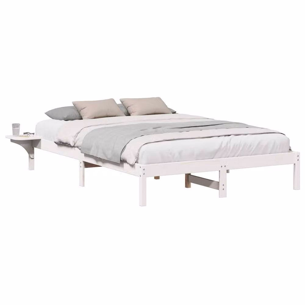 Berkfield Home Modern White Solid Pine Wood Bed Frame W/D/H: 140 x 200 cm – 2
