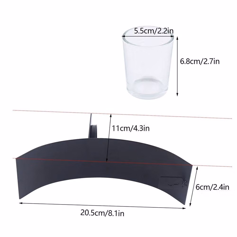 Havendro 2-Piece Metal and Glass Wall Candle Holder Set in Black – 2