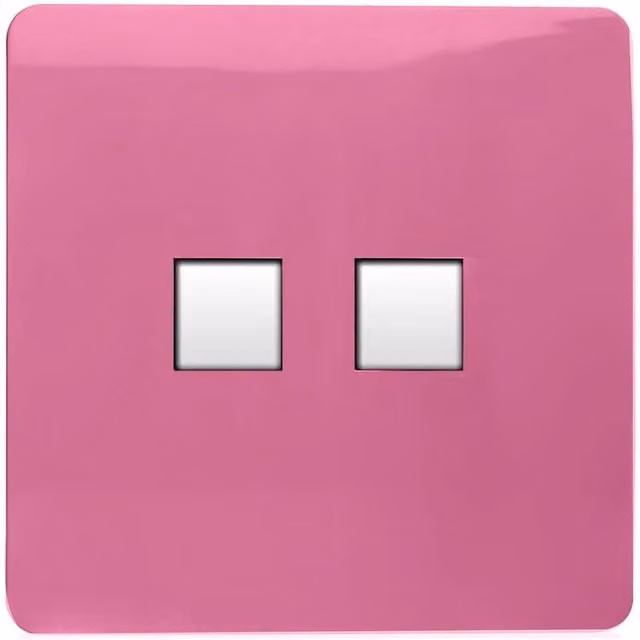 Trendi Switch 2 Gang Cat 3 Telephone Secondary Flush Socket in Candy Pink
