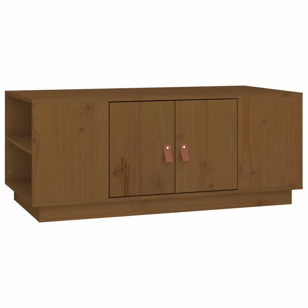 Berkfield Home Rustic Solid Wood Pine Coffee Table, Honey Brown, W: 100 cm, D: 50 cm, H: 41 cm – 2
