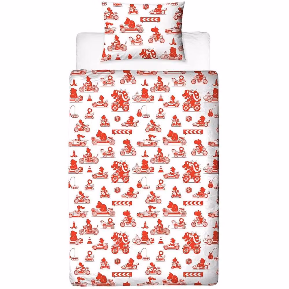Mario Kart Reversible Single Duvet Cover and Pillowcase Set, Multicolour – 2