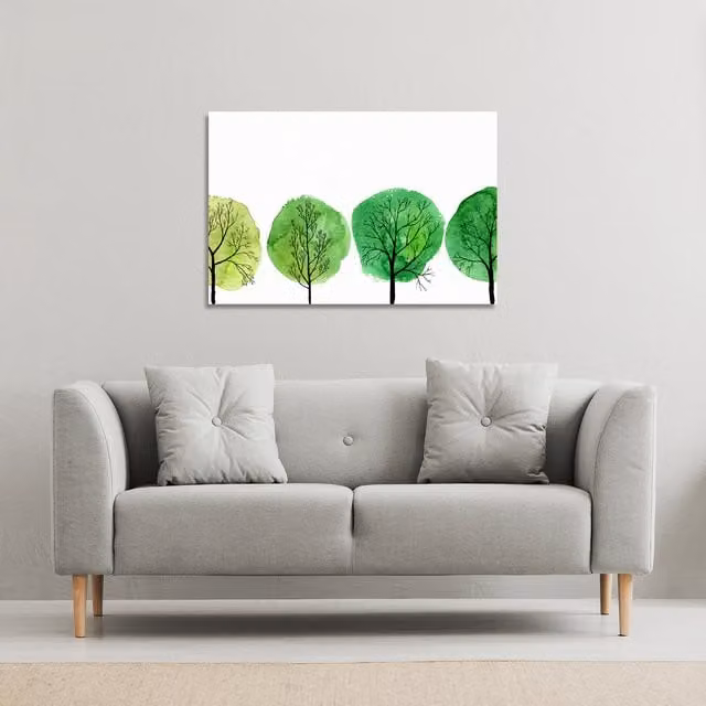 Benjamin Tate Design LTD Trees Nature Canvas Print, Green, W: 31 cm, H: 46 cm