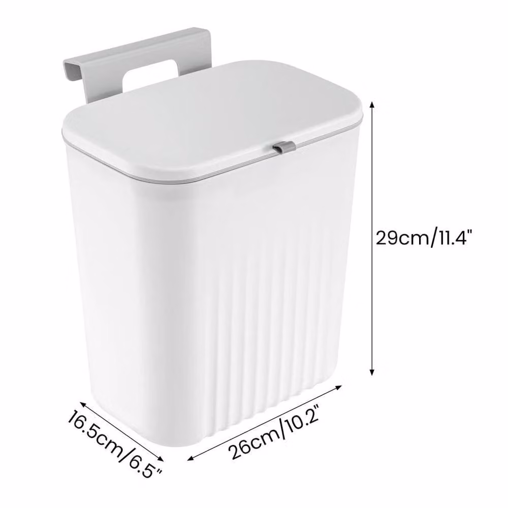 EONLION 9L Foldable Hanging Kitchen Bin with Flip Lid, White – 2