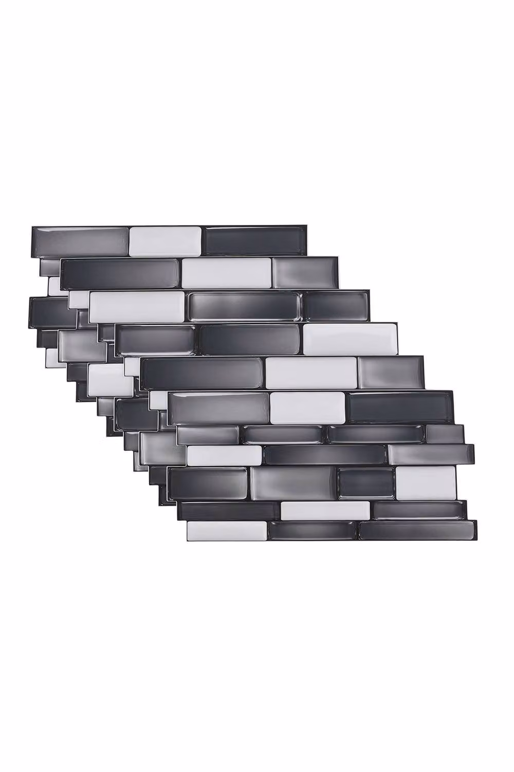 Living and Home 20Pcs Peel and Stick Marble Effect Mosaic Wall Sticker Splashback Tile in Dark Grey – 2