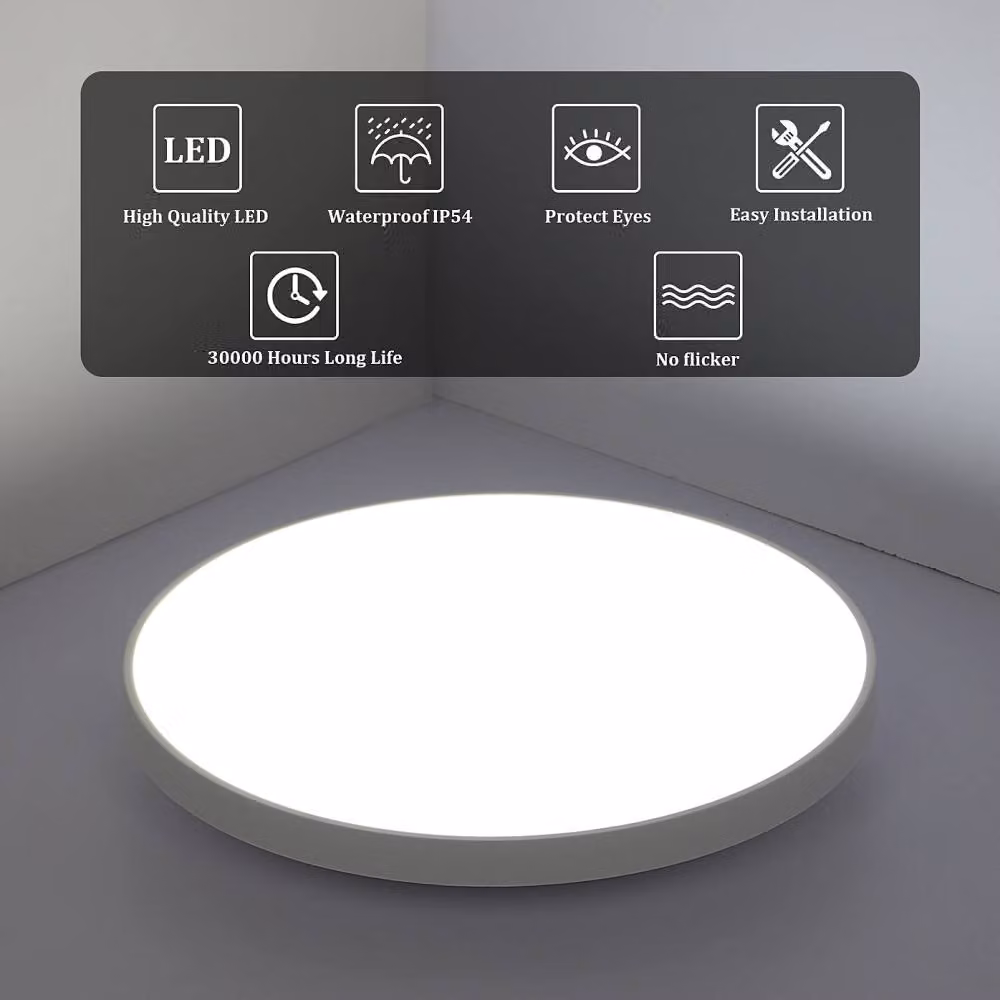 Goeco 24 W LED Round Ceiling Light in White with 6500 K Cool White Light and IP54 Rating – 3