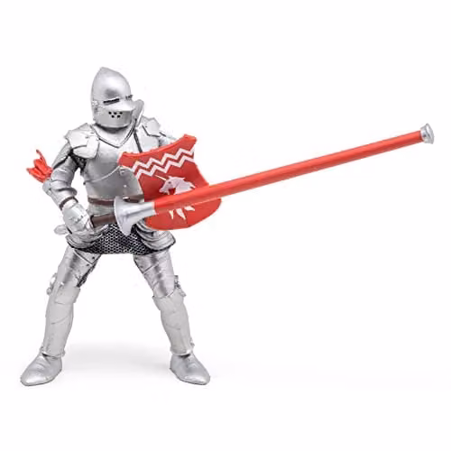 Papo Realistic Unicorn Knight with Lance Figure, Multicolour and Silver, Fantasy & Medieval Collection