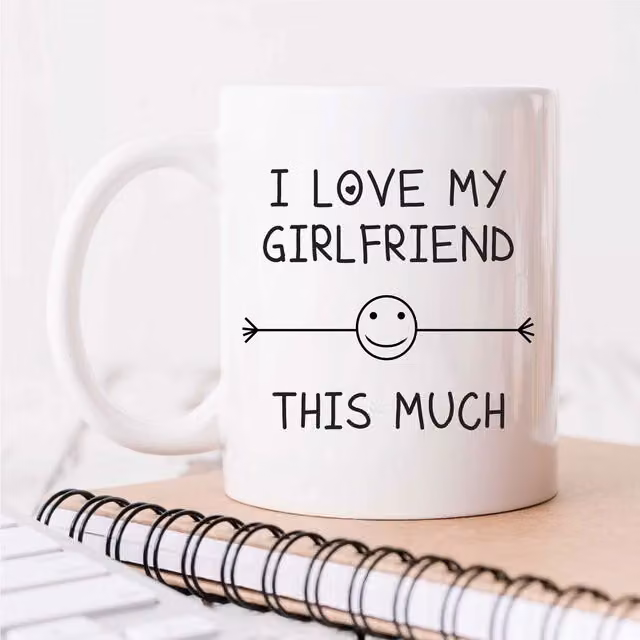 60 Second Makeover Limited I Love My Girlfriend This Much Ceramic Mug in White – 1
