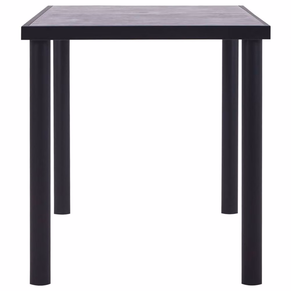 Berkfield Home Modern Rectangular Dining Table in Black and Concrete Grey, W/D/H: 140 x 70 x 75 cm – 2