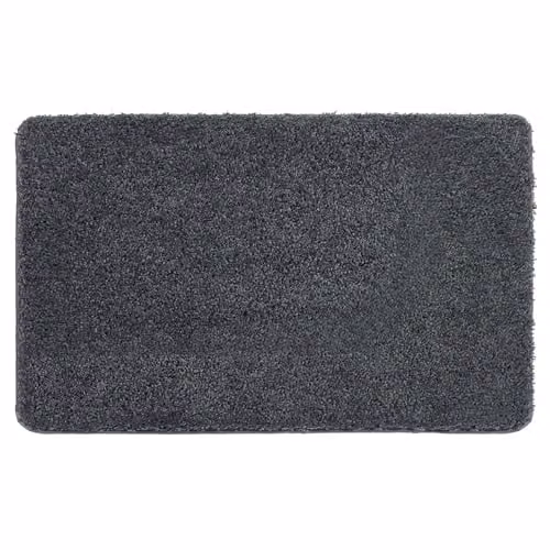 My Mat Non-slip Washable Shaggy Pile Rectangular Doormat, Grey/Anthracite, W: 60 cm, L: 100 cm – 1