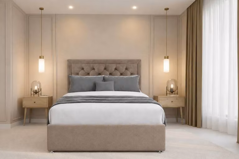 Nexus Mattresses Ltd Tuscany Plush Sprung Divan Set with 4 Drawers and 54 inch Headboard in Bronze, Size: King (W/D/H: 180 x 200 cm)