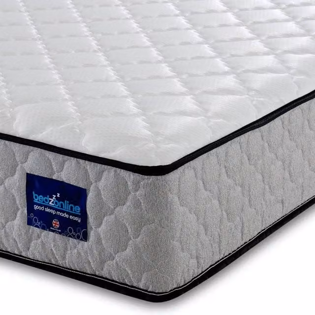Bedzonline 7-Zone Hybrid Memory Foam and Spring Mattress, Grey, W: 180 cm, D: 200 cm, H: 17.78 cm – 1