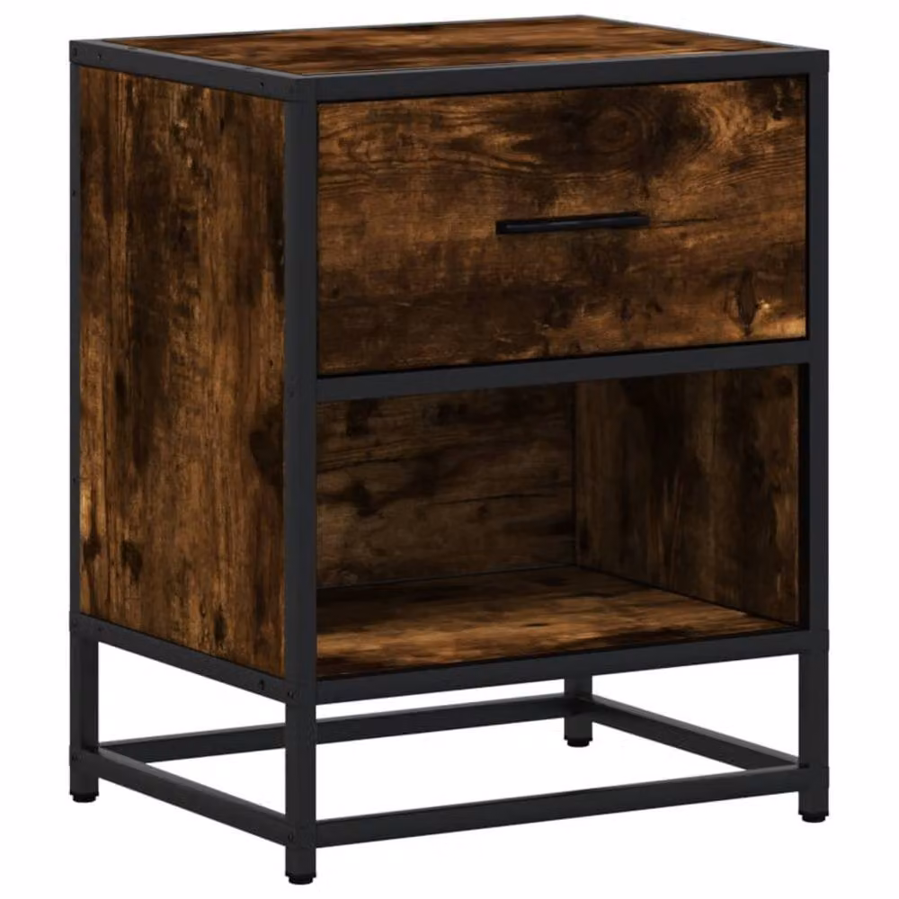Berkfield Home Decorative Bedside Cabinet in Smoked Oak Brown, W/D/H: 40 x 31 x 50 cm – 3