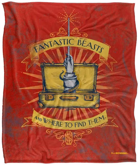 Warner Brothers Fantastic Beasts Officially Licensed Silky Touch Super Soft Fluffy Throw Blanket, White, W/D/H: 152 x 127 cm