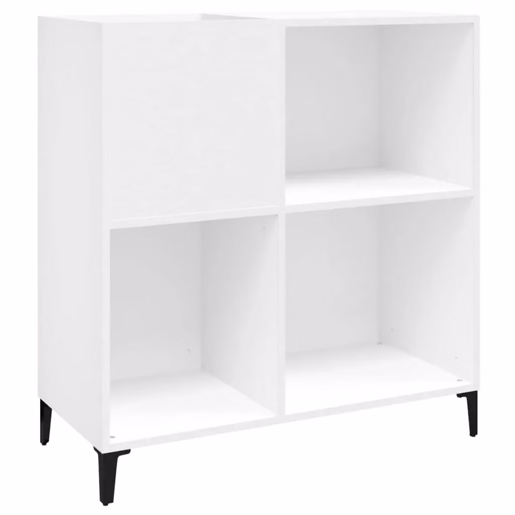 Berkfield Home Record Cabinet in White, W/D/H: 84.5 x 38 x 89 cm – 2