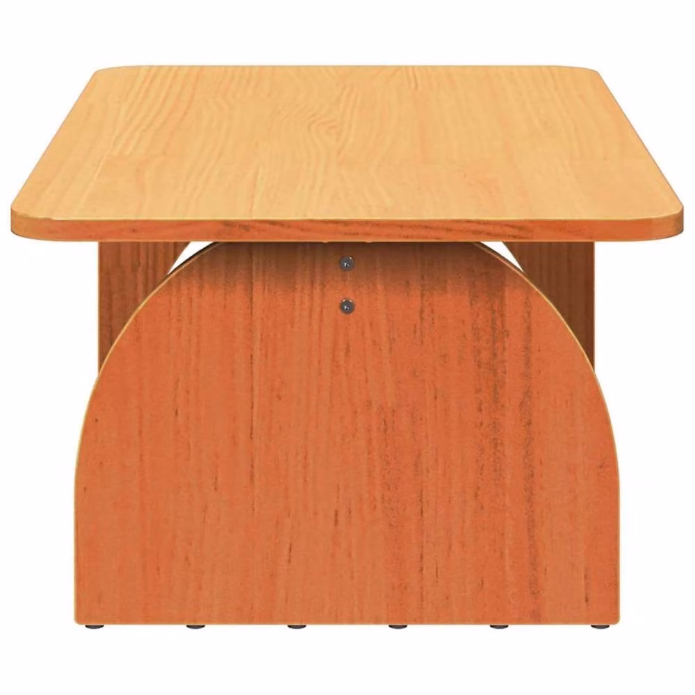 Berkfield Home Rustic Solid Pine Wood Coffee Table, Wax Brown, W: 80 cm, D: 50 cm, H: 31 cm – 5