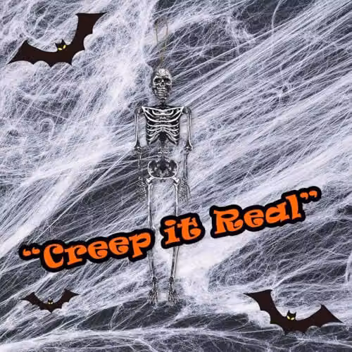 VFM e-Store Silver Hanging Skeleton Halloween Party Decoration, Height: 60 cm – 6